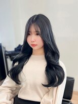 韓国レイヤー/大人可愛い/ブルーブラック20代30代40代