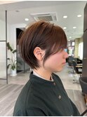 大人ラフウェーブ20代30代40代ボブブラウンスウィングショート