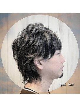 ピヴォヘアー(pivo hair) シリコンキャップハイライト シルバーグレージュ ウルフカット
