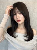 小顔ワンカール×ダークチョコレートブラウン【新宿/韓国ヘア】