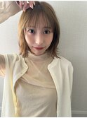 ミニボブ/外ハネボブ/切りっぱなしボブ/ミルクティーベージュ