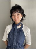 デジタルパーマレイヤーカット顔周り前髪ミディアムロング/渋谷