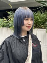 マッシュ 北堀江(MASHU)&nbsp;ルーツカラー　ブルーカラー　顔まわりレイヤー