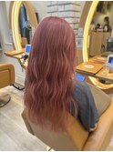 夏カラーブリーチ20代30代艶髪ピンクベージュ