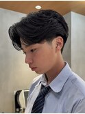 メンズセンターパート