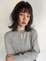 オンク 新宿(onk)&nbsp;黒髪/グレーベージュ/レイヤーロング/前髪パーマ[新宿駅]