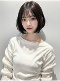 20代30代ショートボブココアブラウン小顔美肌ストレート丸み