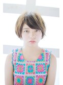 外ハネ透明感ショート[横浜美容室30代40代50代]