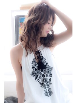 ルーク 立川(LUK) Lien☆小顔せみウェットウェーブパーマ×ナチュラルブラウン