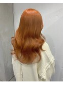 ダブルカラーオレンジベージュカラーケアブリーチ韓国ハイトーン