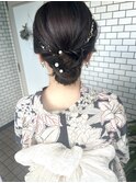 浴衣　浴衣ヘアセット　アップスタイル　ヘアアレンジ