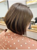 バイヤージュ髪質改善レイヤー透明感白髪染めグレージュ中野