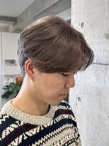 ミルクティーベージュ透明感グレージュ韓国風センターパート