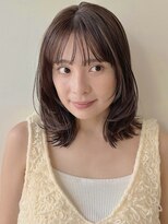 顔まわりレイヤー/こなれミディ/イメチェン/シースルーバング