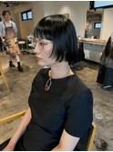 切りっぱなしボブインナーカラーフェイスフレーミング