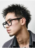 スパイキーショートベリーショート短髪アップバングフェード