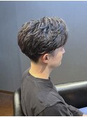 ビジネスツーブロックショート フェザーパーマ サイドパート