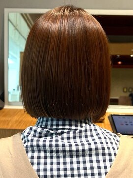 ナチュラル ヘアーデザイニング(Natural hair designing) 艶めくマロンブラウン×切りっぱなしボブで垢抜け/きれいめヘア