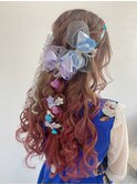 推し盛り編み込みツイストハーフアップ/インスタ映え