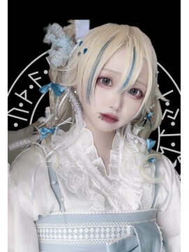 エルシャドール(EL-SHADDOLL) 水色メッシュ リボンアレンジ ブロンド