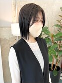 切りっぱなしボブ×地毛風カラー