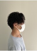 ツイストスパイラルパーマ/センターパート/ツーブロック/