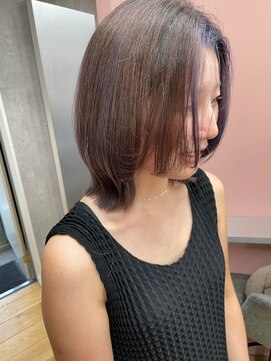 カームバイリコ 学芸大学(calm by liko) 斜めバング/グレージュカラー/デザインカラー/学芸大学