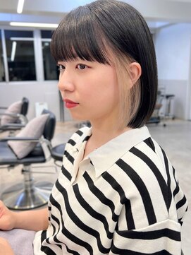 グラフ 銀座(GRAFF) イヤリングカラーくびれボブインナーカラー20代