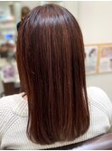 髪質改善　ストレート　オレンジブラウン　菊名　20代30代