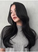 顔周りレイヤーカットくびれヘアミルクティーベージュカラー