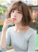 ひし形レイヤーカット小顔抜け感ボブパーマc6志木20代30代40代