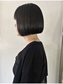 黒髪ヘアのコンパクトボブスタイル/ボブへア/ボブ/ボブスタイル