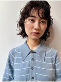 ニュアンスパーマミディアム前髪カットショートボブ髪質改善