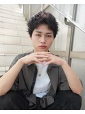 刈り上げアップバングスパイキーショートパーマスパイラルパーマ