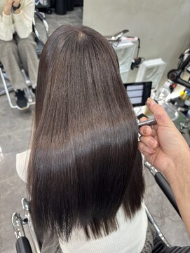 ファビ 渋谷(Fab) くびれヘア/暗めカラー/アプリコットオレンジ/縮毛矯正