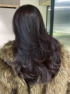 シオン(shion) ダークアッシュ似合わせカットロング顔周りレイヤー_ba577961