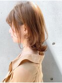 ミディアムレイヤー、外ハネボブ、グレージュ、脱白髪染め☆