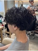 サーフカールパーマシャドウパーマショートセンターパート渋谷