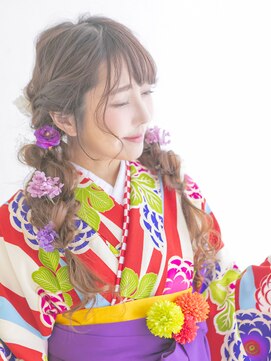 オートル 綱島店(AUTRE by FUGA hair) 袴にぴったり☆編みおろしツインテール【AUTRE綱島店】