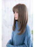 シースルーバングで目力強調*暗めカラー大人ワンカール