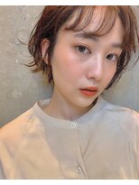 ヘアアンドメイク シークネクスト(HAIR&MAKE SeeK NEXT)&nbsp;シースルーバング×ショートパーマ×ショコラベージュ