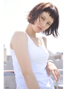 ミルク(MILK) ＃大人可愛い#20代#30代#ショート#切りっぱなし#ボブ#暗髪