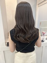 ヘアデザイン ソラ(Sola) 秋カラー暗髪グレージュ 上品なみなみウェーブロング