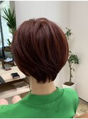 ピンク×ショートボブ