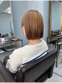 イメチェンハッシュカットフルバング似合わせレッドブラウン