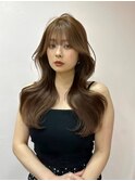 韓国ヘア/くびれヘア/顔まわりカット/前髪あり