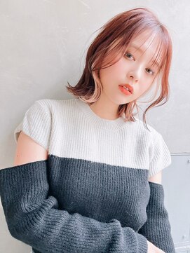 エイミー(Aimee) Aimee 町田　ピンクベージュ×くびれ巻きボブ