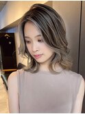 フェイスフレーミング、バレイヤージュ、ハイライトミルクティー