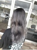 バレイヤージュ×シルバーカラー