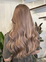 ピークスヘア(peaks hair)&nbsp;ハイトーンカラー ミルクティーベージュ ブリーチ ダブルカラー